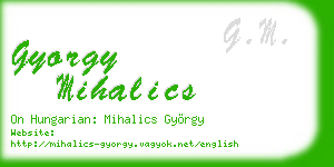 gyorgy mihalics business card